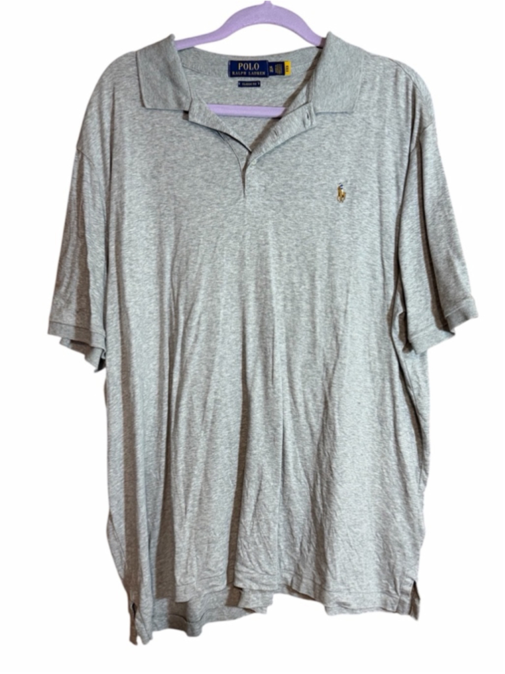 Polo Ralph Lauren mens light gray classic fit short sleeve cotton polo XL
